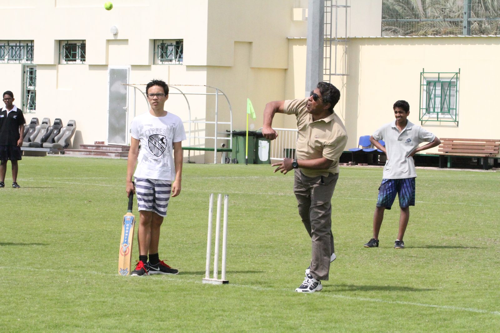 A cricket match on sports day