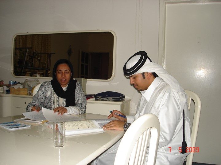 Founder with students at REC